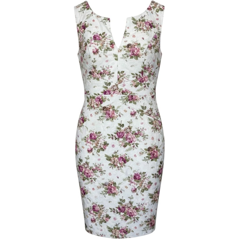 Floral Sheath Dress XL Lace Overlay Sleeveless NWT Garden Feminine
